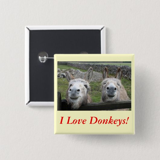 Lächelnd Donkeys! Button (Vorne & Hinten)