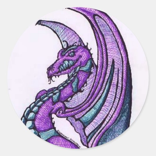 Lächelnd Drachensticker/Umschlag Aufkleber (Vorderseite)