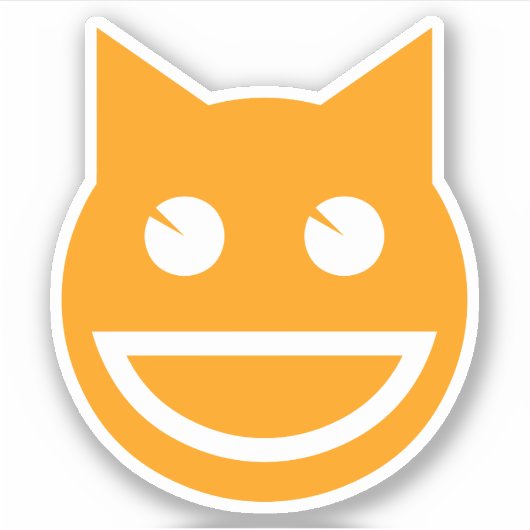 Lächelnd Emoji Cat Aufkleber (Vorderseite)