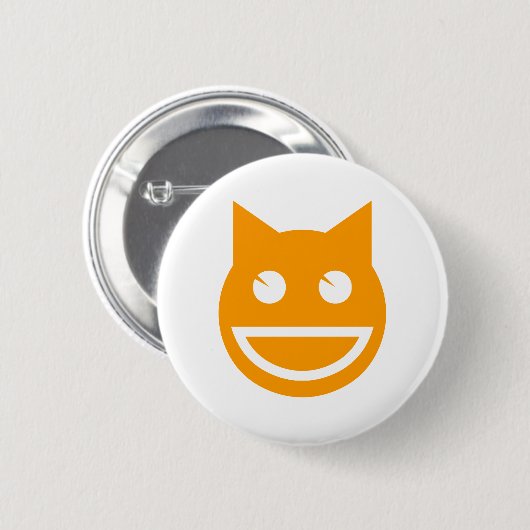 Lächelnd Emoji Cat Button (Vorne & Hinten)