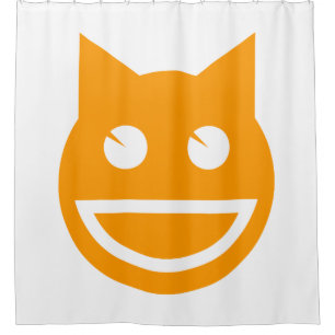 Lächelnd Emoji Cat Duschvorhang