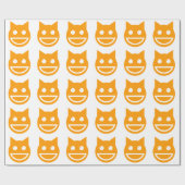 Lächelnd Emoji Cat Geschenkpapier (Flach)