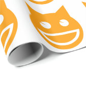 Lächelnd Emoji Cat Geschenkpapier (Rolleneckpunkt)