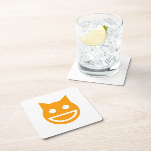 Lächelnd Emoji Cat Rechteckiger Pappuntersetzer (Vor Ort)