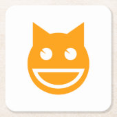 Lächelnd Emoji Cat Rechteckiger Pappuntersetzer (Vorderseite)