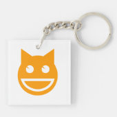 Lächelnd Emoji Cat Schlüsselanhänger (Rückseite)