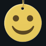 Lächelnd Emoji Keramik Ornament<br><div class="desc">Einfach lächelnde Gesichtsverzierung. Emoji art Version 2 von EmojiOne. Lizenziert unter Creative Commons (CC-BY 4.0).</div>