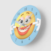 Lächelnd Emoji Runde Wanduhr (Winkel)