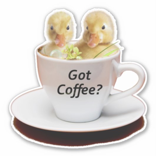 Lächelnd Funny Coffee Meme Niedliche Chicks Hühner Aufkleber (Vorderseite)
