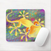 Lächelnd Gecko - farbige Punkte Mousepad (Mit Mouse)
