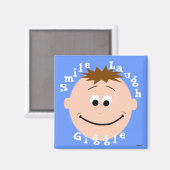Lächelnd Gesicht Brown Haar Junge Magnet (Vorderseite/Rückseite)