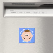 Lächelnd Gesicht Brown Haar Junge Magnet (In Situ (Geschirrspüler))