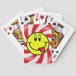 Lächelnd Gesicht Emoji Red Spiral Playing Cards Spielkarten