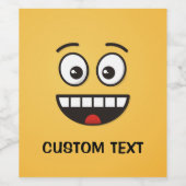 Lächelnd Gesicht mit offenem Mundweinetikett Weinetikett (Einzelnes Label)