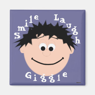 Lächelnd Gesichter Boy Dark Hair Magnet