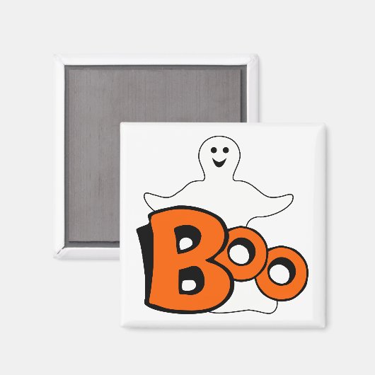 Lächelnd Ghost Boo Magnet (Vorderseite/Rückseite)