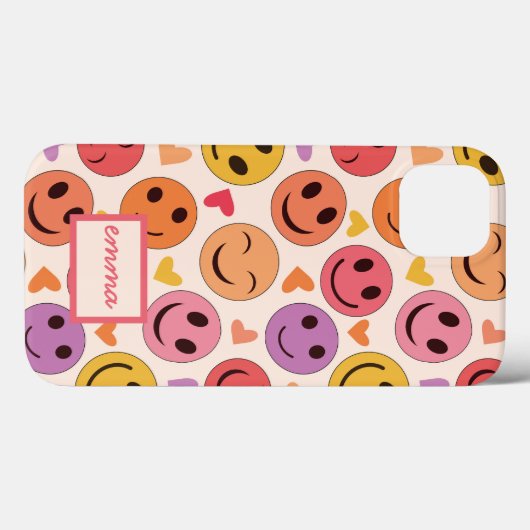 Lächelnd Glückliche Gesichter mit Herzen individue Case-Mate iPhone Hülle (Rückseite (Horizontal))