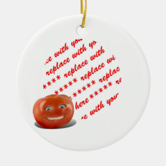 Lächelnd glücklicher Tomato Foto Rahmen Keramik Ornament