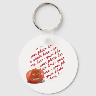 Lächelnd glücklicher Tomato Foto Rahmen Schlüsselanhänger