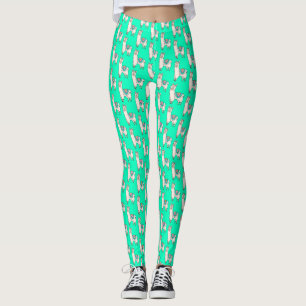 lächelnd glückliches Lama Alpaka Cartoon Tier Zeic Leggings