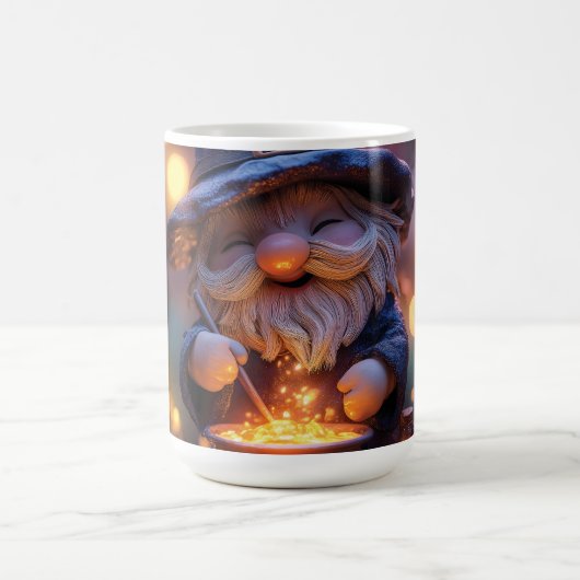 Lächelnd Gnome Stirring Magic Pot Kaffeetasse (Mittel)