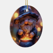 Lächelnd Gnome Stirring Magic Pot Keramik Ornament (Rechts)