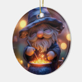Lächelnd Gnome Stirring Magic Pot Keramik Ornament (Links)