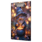 Lächelnd Gnome Stirring Magic Pot Klemmbrett (Links)