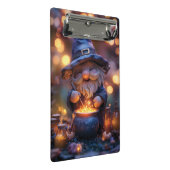 Lächelnd Gnome Stirring Magic Pot Mini Klemmbrett (Schrägansicht)
