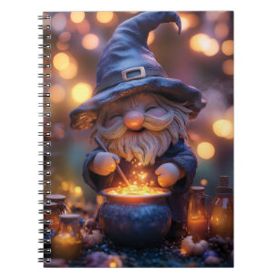Lächelnd Gnome Stirring Magic Pot Notizblock