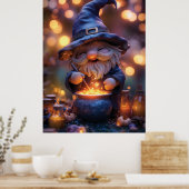Lächelnd Gnome Stirring Magic Pot Poster (Küche)