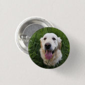Lächelnd Golden Retriever Button (Vorne & Hinten)