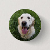 Lächelnd Golden Retriever Button (Vorderseite)