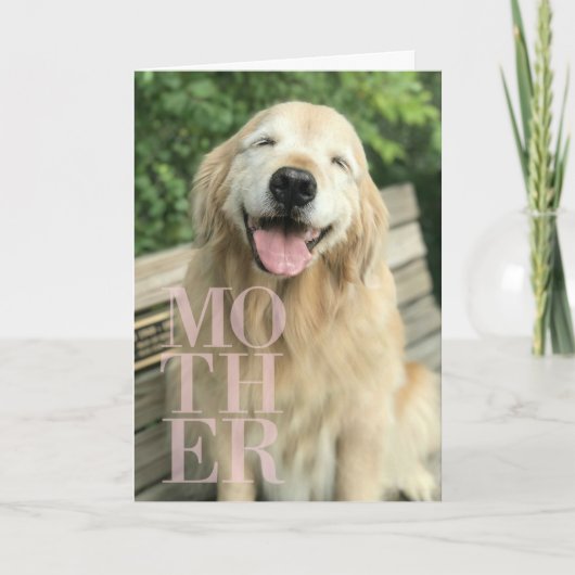 Lächelnd Golden Retriever Dog Muttertag Karte (Vorderseite)