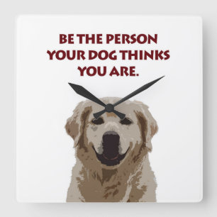 Lächelnd Golden Retriever Dog Wall Clock Quadratische Wanduhr
