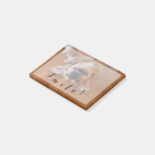 Lächelnd Golden Retriever Post-it Klebezettel (angewinkelt)