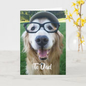 Lächelnd Golden Retriever Vatertag Karte (Gelbe Blume)