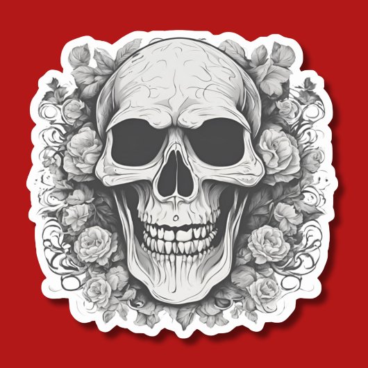 Lächelnd gotischer Schädel wasserdicht Aufkleber