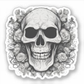 Lächelnd gotischer Schädel wasserdicht Aufkleber (Vorderseite)