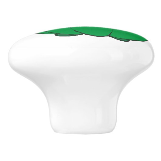 Lächelnd grüner Glockenpfeffer Keramikknauf (Seitenansicht)