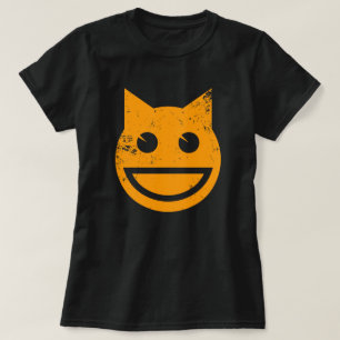 Lächelnd Grunge Cat Emoji T-Shirt