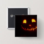 Lächelnd Halloween Jack-o-Lantern Button (Vorne & Hinten)