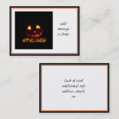 Lächelnd Halloween Jack-o-Lantern Visitenkarte (Vorne/Hinten)