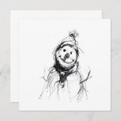 Lächelnd Happy Snowman Einladung (Vorne/Hinten)