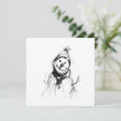 Lächelnd Happy Snowman Einladung (Stehend Vorderseite)