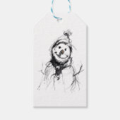 Lächelnd Happy Snowman Geschenkanhänger (Vorderseite)