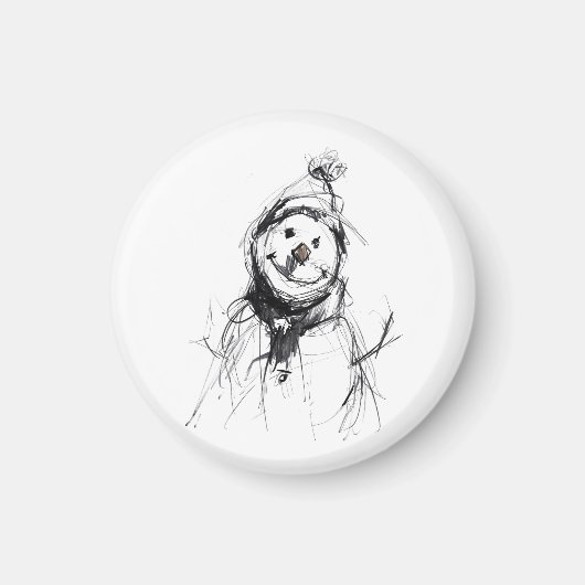 Lächelnd Happy Snowman Magnet (Vorne)