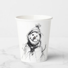 Lächelnd Happy Snowman Paper Cup Pappbecher