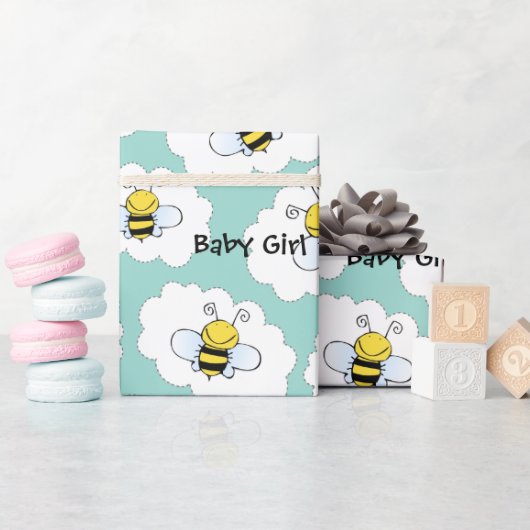 Lächelnd Honeybees Baby Girl Geschenkpapier (Babyparty)