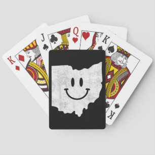 Lächelnd in OH – Lustiges Ohio Glückliches Gesicht Spielkarten